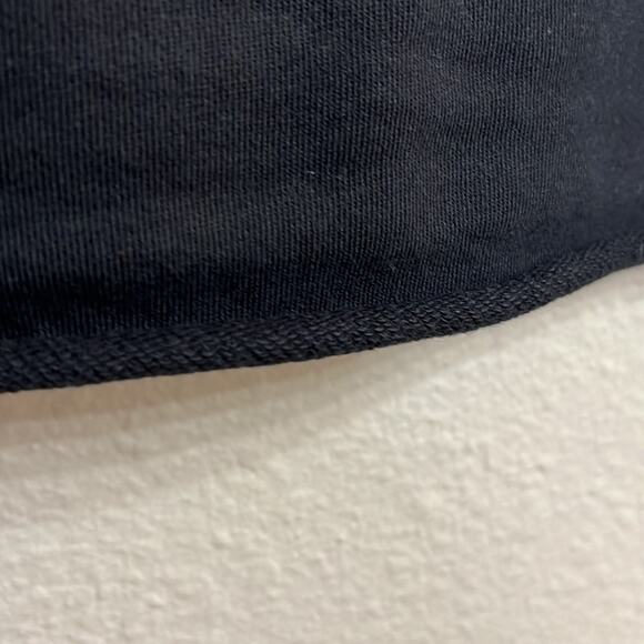 Black Cropped Peace Short-sleeve Raw Hem Sweatshirt - Picture 5 of 6